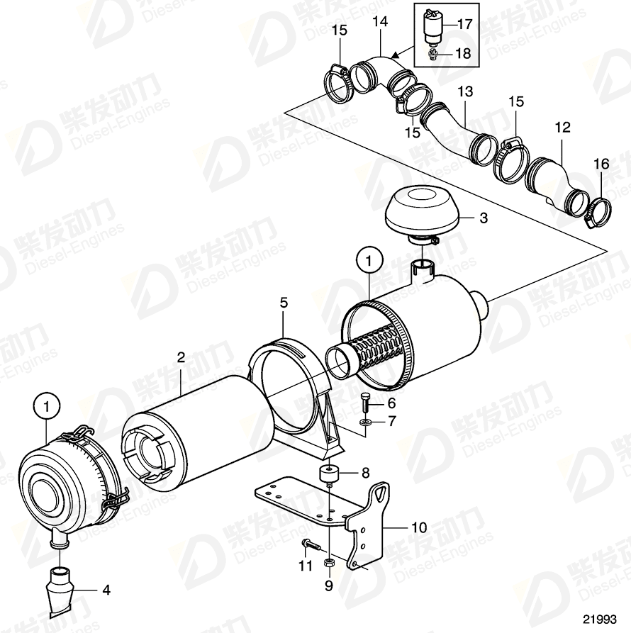 VOLVO Filter insert 3840033 Drawing